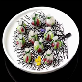 海珊瑚意境菜装 饰黑珊瑚仿真珊瑚树铁树摆件 饰品创意菜珊瑚盘饰装