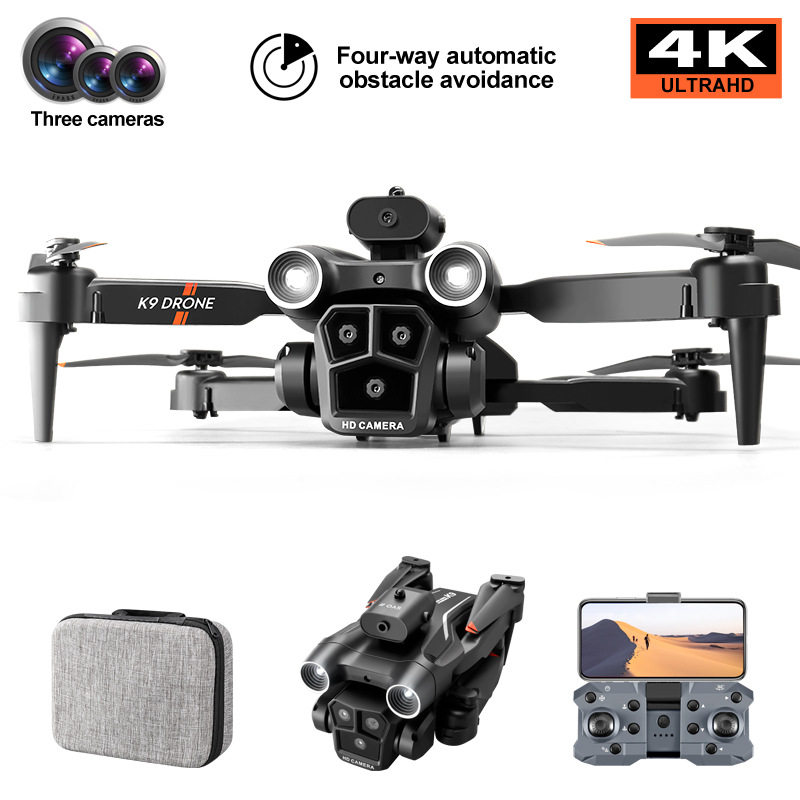 K9 MAX 3개 카메라 장애물 회피 드론 수평 스크린 및 수직 스크린 촬영 광학 흐름 전자 제어 항공 사진 쿼드콥터 드론 드론