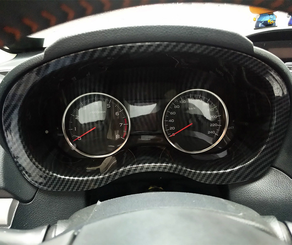 适用于斯巴鲁12-17xv13-18森林人wrx碳纤维纹仪表盘饰条框亮亚光