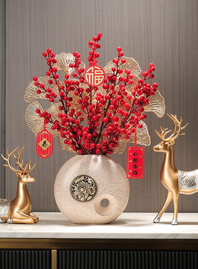 喜气洋洋，红红火火花瓶陶瓷