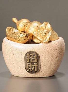 聚宝盆陶瓷装饰品摆件新中式