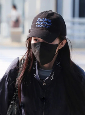 高允真同款女帽子字母刺绣棒球帽