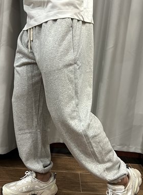 秋冬美式重磅卫裤宽松毛圈束脚裤