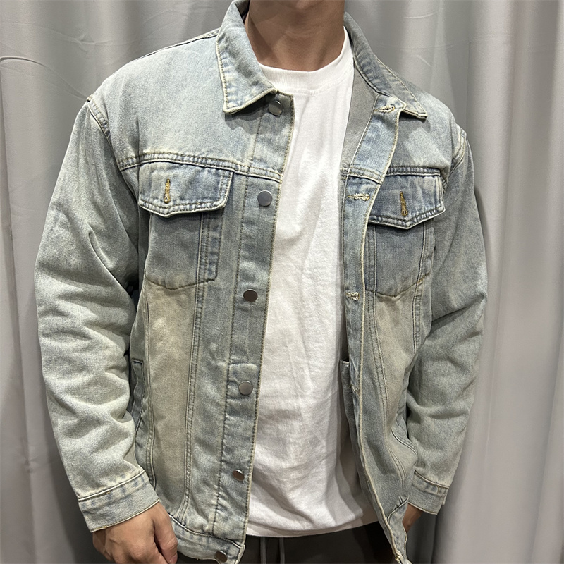 美式复古宽松牛仔外套男