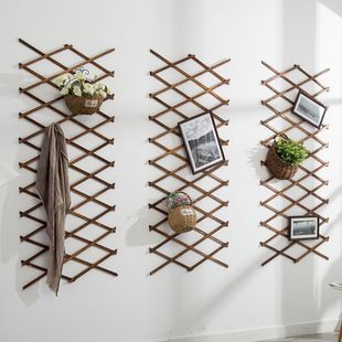 菜地木栅栏围栏室内装饰伸缩网格隔断户外花园爬藤架碳化篱笆