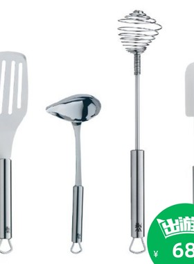 德国wmf福腾宝 不锈钢 厨房工具四件套 锅铲 硅胶铲 汤勺 打蛋器