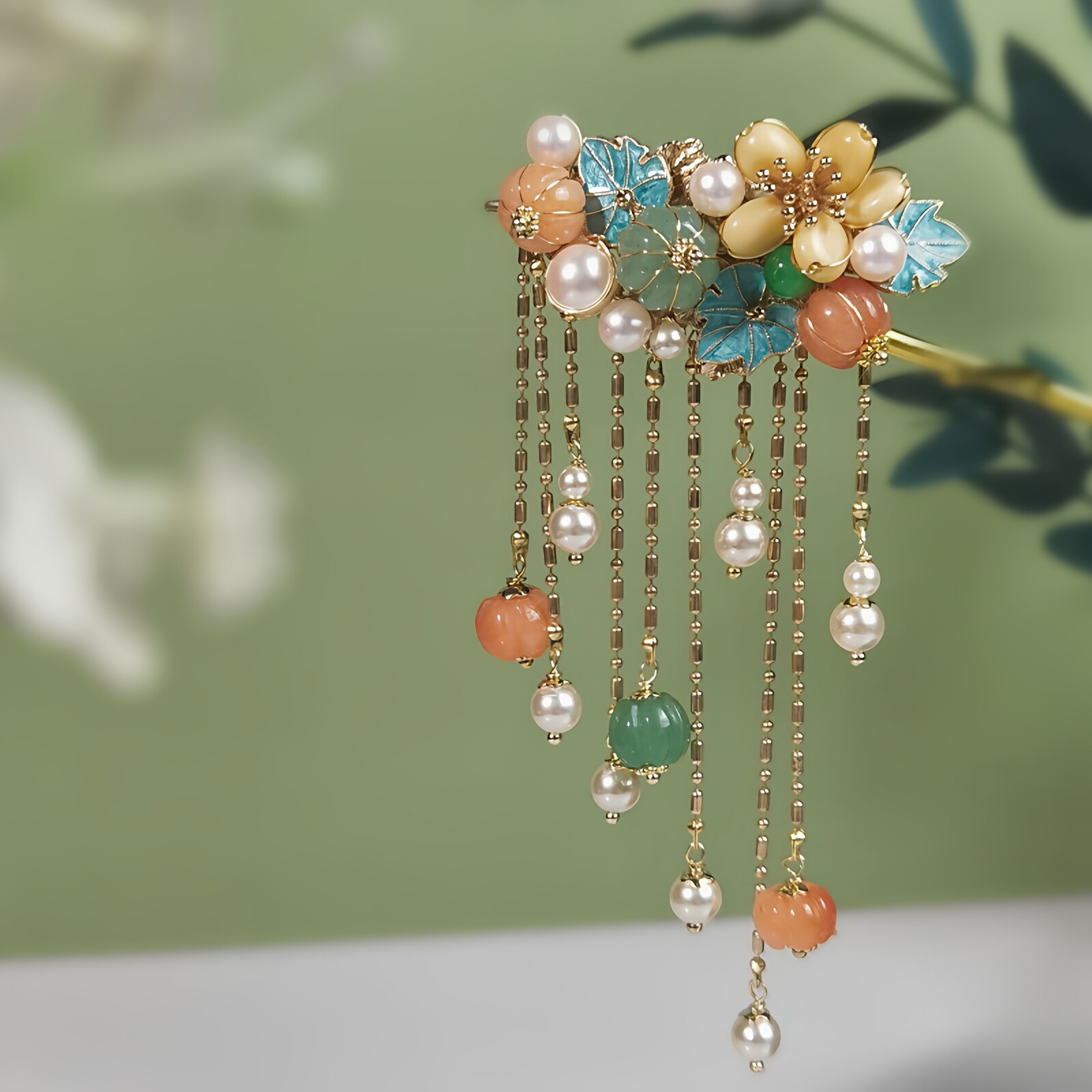 【轻舞】天然水晶原创国潮仙气复古风造型手工流苏民族风发饰发夹,饰品/流行首饰/时尚饰品新,发饰,淘宝优惠券,粉丝福利购,淘宝优惠卷