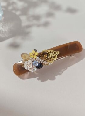 原创手工高级金色轻奢发饰