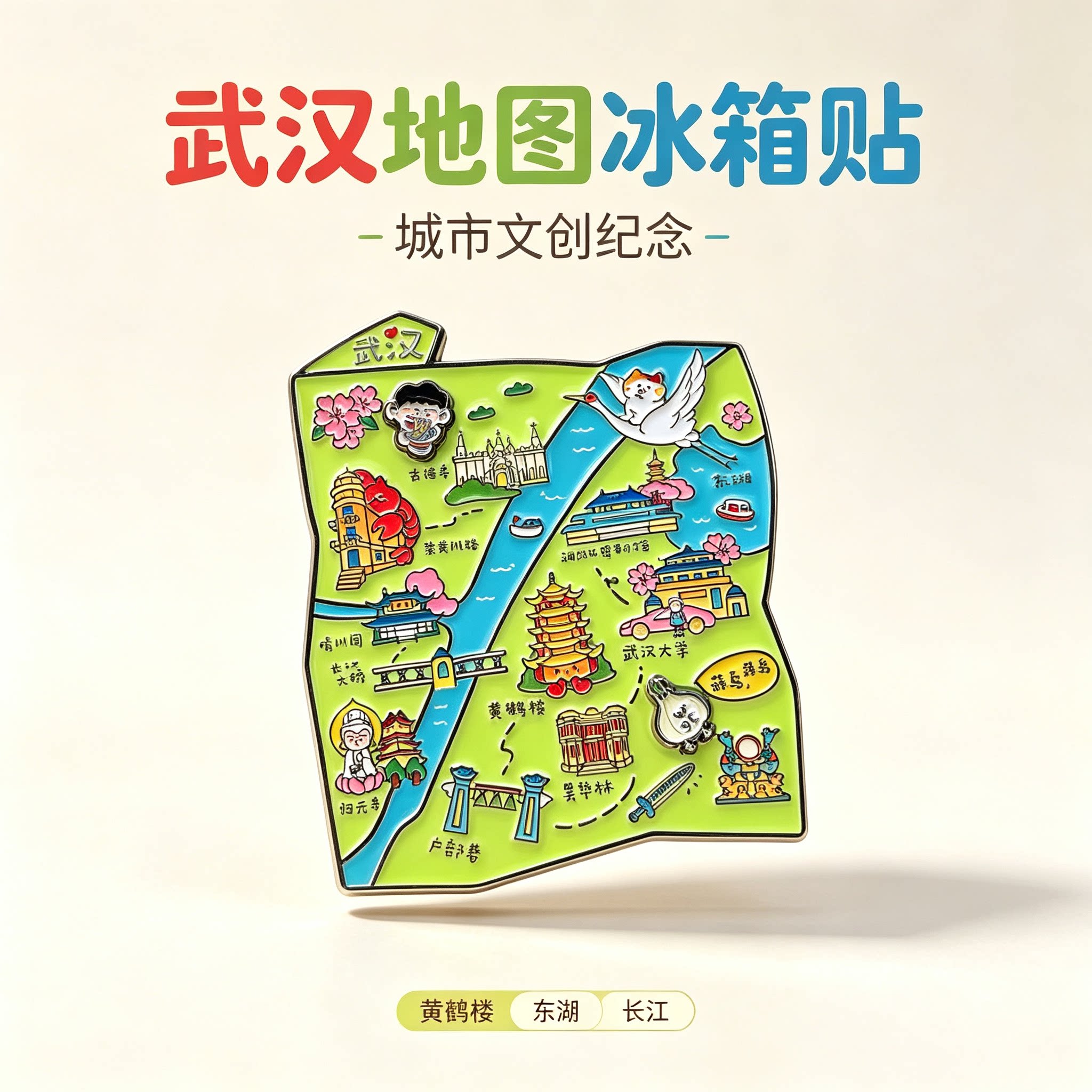 武汉博物馆磁吸冰箱贴 生肖马年文创手信 武汉旅游纪念品