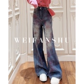 凡舒轻奢 百搭 时尚 好运传递2025年秋冬新款 设计感直筒加绒牛仔裤