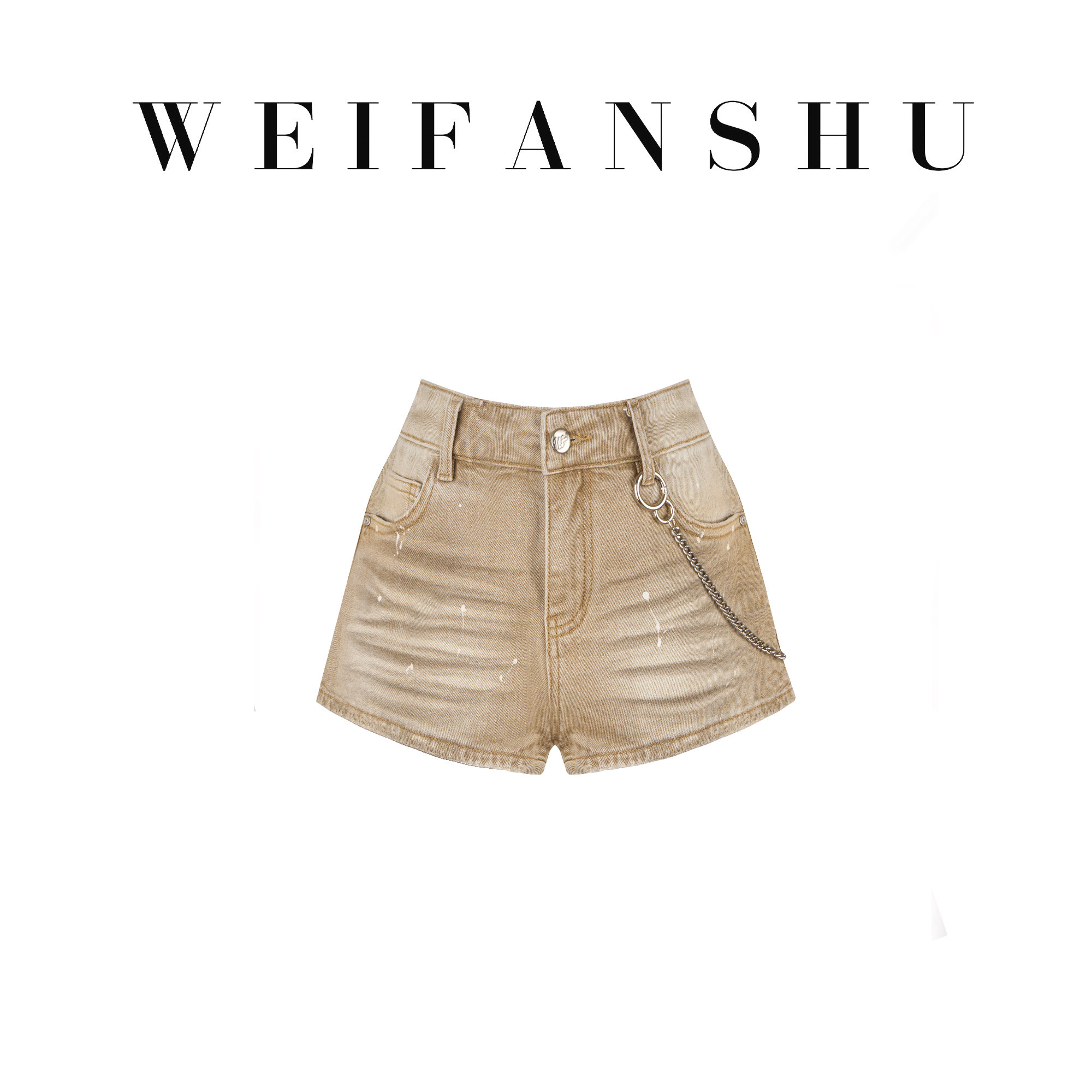 凡舒轻奢 热辣沙丘2026年春夏新款设计感烫钻牛仔短裤百搭时尚
