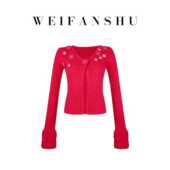 凡舒轻奢 百搭气质 显白花朵针织开衫 入梦花园2025年秋冬新款 时尚