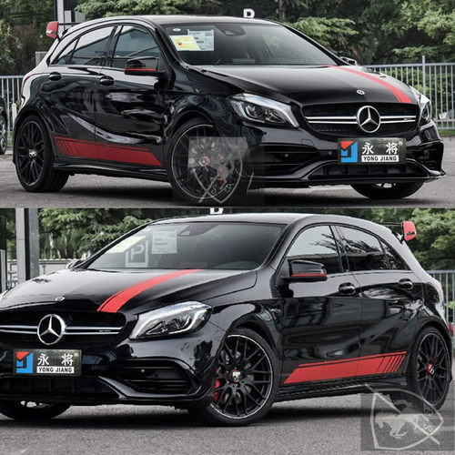 奔驰拉花a级车身侧裙贴画机盖