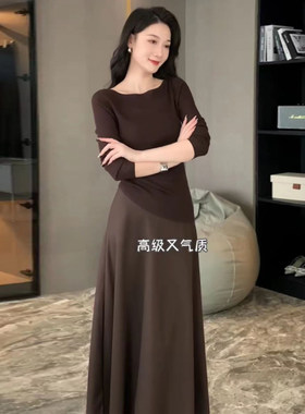 两件套设计感毛衣女中长款半身裙