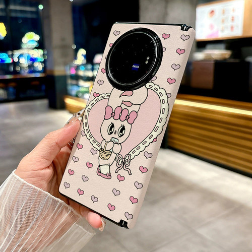 日韩风艾丝特兔适用vivo X Fold5手机壳X Fold3pro新款质感男女折叠屏个性防摔保护套高级皮纹青春磁吸质感