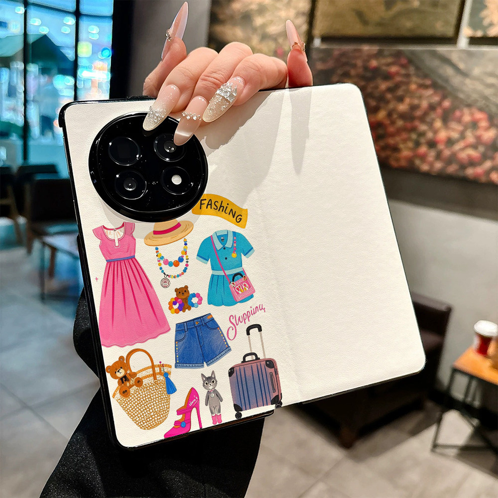 购物服饰适用OPPO Find N5手机壳FIND N6新款折叠屏N4高档防摔保护套创意高级感磁吸休眠翻盖皮纹