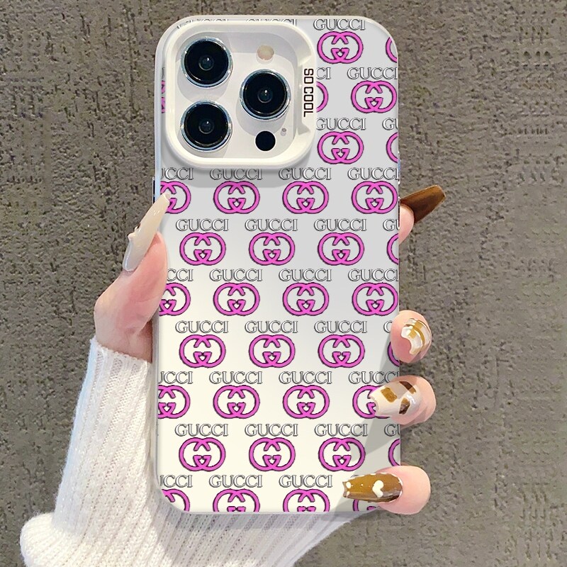 潮牌古驰GUCCI适用苹果17promax手机壳彩绘iPhone16pro磨砂彩银15个性创意14小众高级感13全包防摔硅胶保护套