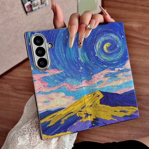 星涡绕月适用三星Galaxy Z Fold7手机壳女新款zfold6折叠屏fold5贝壳纹电镀翻盖fold4防摔保护套