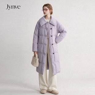 Jynve 香芋紫翻领羽绒服女2026冬季韩系巨好看中长款加厚保暖外套