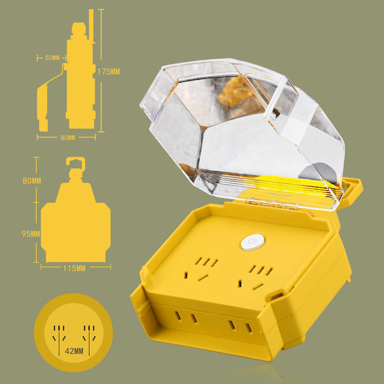 防雨淋插座大功率16A4000W户外充电防水插排多功能接线板浴室插排