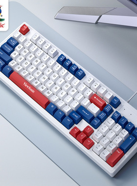 ViewSonic优派KU125有线键盘拼色发光机械手感办公电竞游戏单键盘