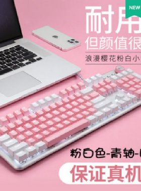 新盟913白色蓝色双拼机械键盘全键无冲多功能高特轴机械键盘