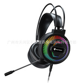 电脑笔记本游戏耳麦带麦7.1USB有线 大耳罩耳机 潘森PSH 400头戴式