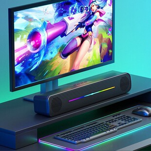 soundbar声霸RGB彩灯桌面音箱电脑长条重低音多媒体无线蓝牙音响