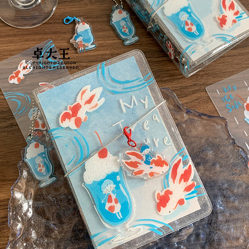 卓大王活页本手帐本M5A7可爱少女透明外壳便携活页收纳册外壳