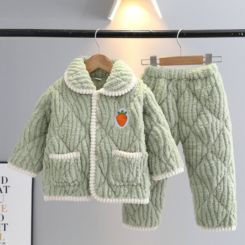 法兰绒卡通聚酯纤维冬季睡衣