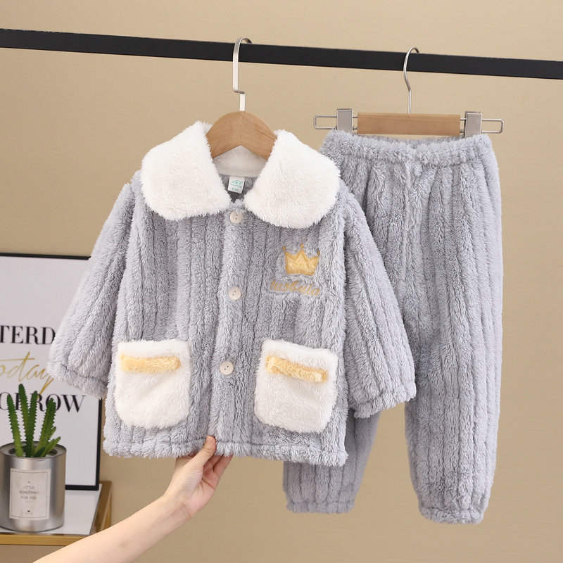 聚酯纤维休闲舒棉绒春秋睡衣