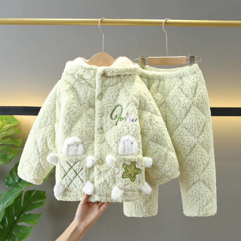 法兰绒儿童睡衣卡通冬季