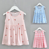 女童宝宝无袖 2019夏季 儿童棉绸背心裙薄款 连衣裙中大童绵绸家居服