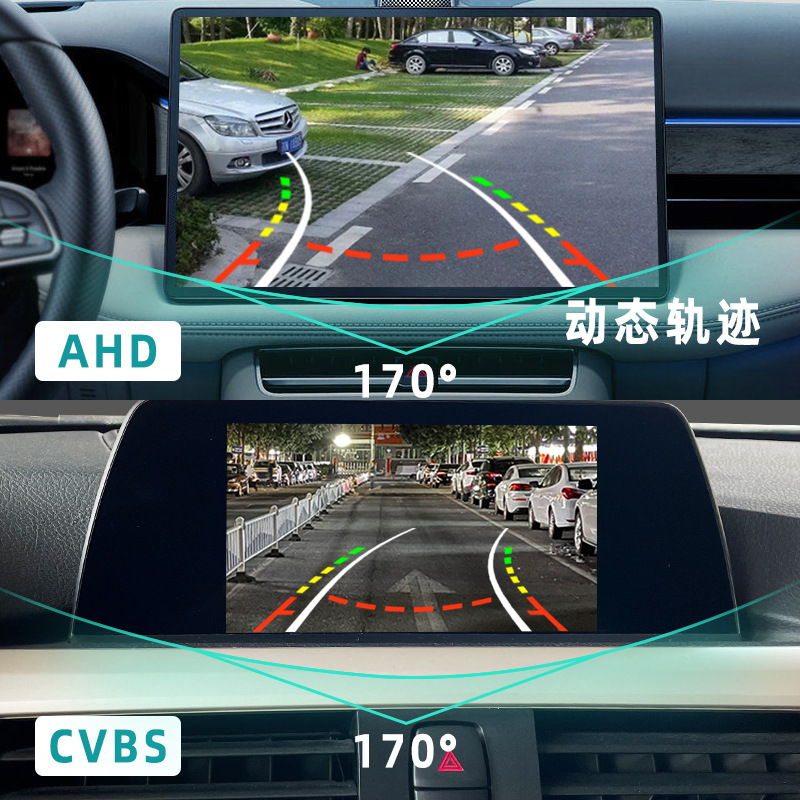 AHD/CCD鱼眼广角高清镜头动态轨迹安卓车载倒车影像后视摄像头