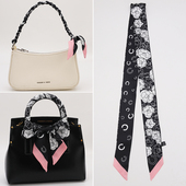 加长款 系配缠包包手柄丝巾带手提包拎带飘带韩版 双面细长条窄丝巾