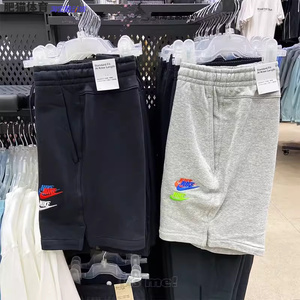 Nike耐克男运动休闲刺绣多勾logo宽松透气毛圈五分裤短裤DD4683
