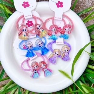 儿童头绳高弹力宝宝不伤头发圈扎头发皮筋爱莎公主发绳萌可头绳