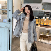 2025秋冬新款 V领进口稀有十字貂水貂皮草外套女貂皮大衣