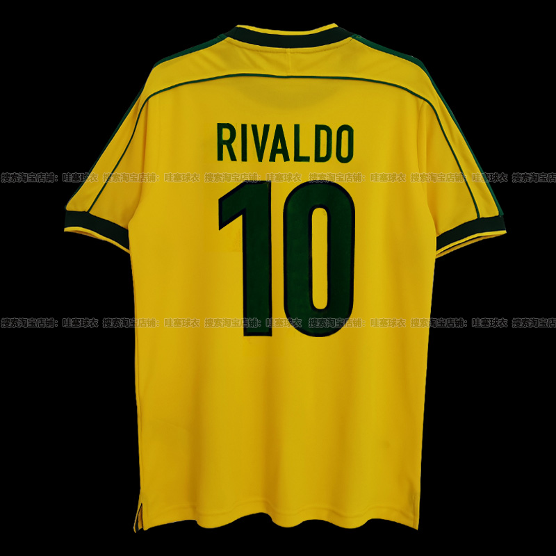 1998赛季巴西复古款球衣主场9罗纳尔多10里瓦尔多足球服大罗波衫