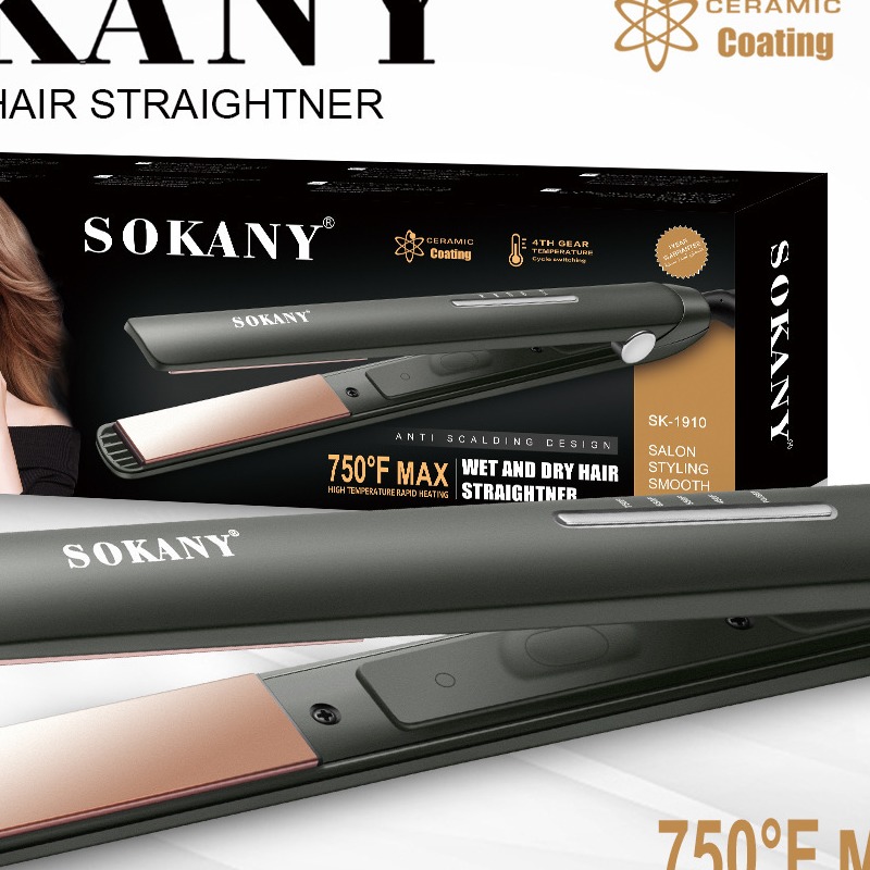 SOKANY1910夹板卷发棒直卷两用直板夹刘海直发器HAIR STRAIGHTNER