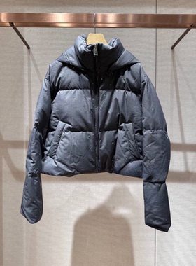 2024年冬季新款灰色时尚百搭烫钻连帽短款羽绒服外套女 Q160801D