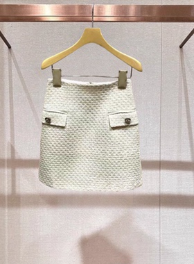 2023年冬季新款高腰显瘦绵羊毛小香风A字百搭短款半身裙P162203D