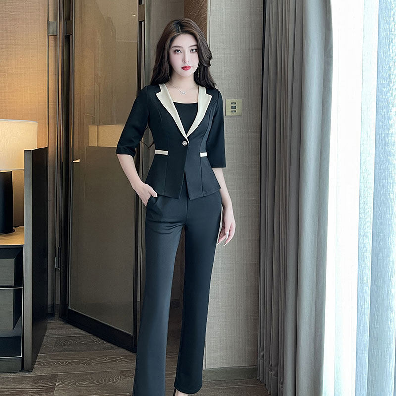 足浴足疗技师工作服女长裤套装