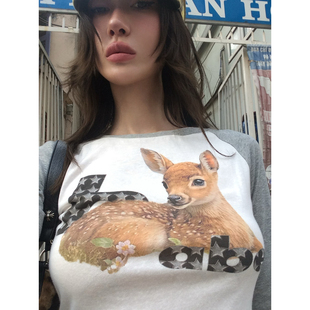 BELT DEER BABY tee 朋克小鹿宝宝 腰带印花baby TEE FOURFORTY