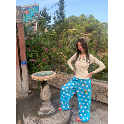 FOURFORTY CHERRY DOTS BUTTON DOWN PANTS 樱桃波点侧排扣运动裤