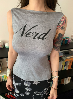 FOURFORTY ONLY FOR NERD TOP 人不可貌相 两穿蝴蝶露背上衣