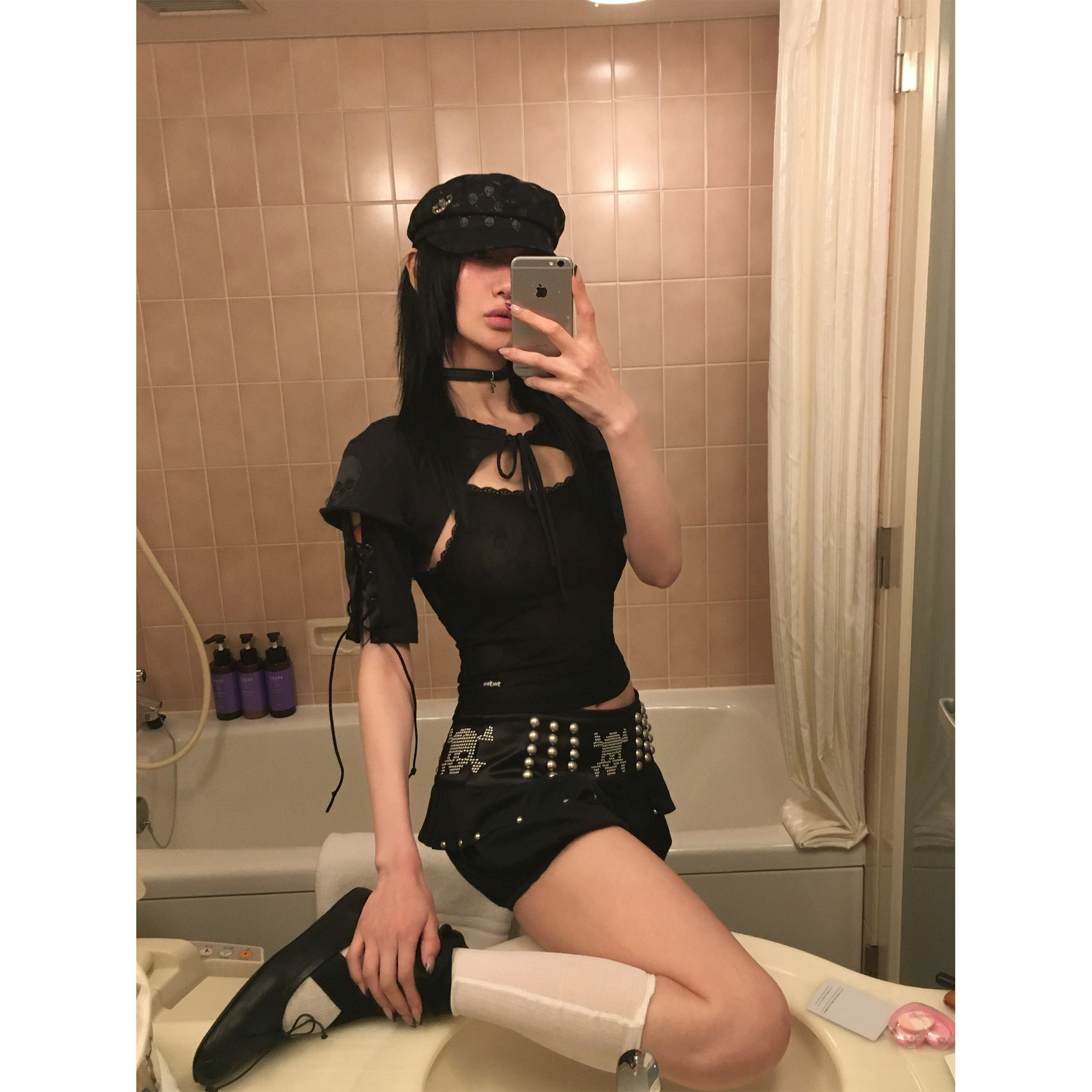 FOURFORTY LITTLE PIRATE TANK 小恶魔公主的骷髅坎肩 - 实物图
