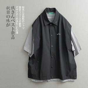 【见川】秋季街潮巴黎风穿搭 防水户外面料 侧开叉阔版开衫马甲男