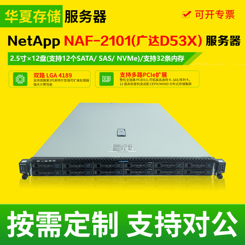 NetApp NAF-2101 广达D53X 机架式二手服务器gpu算力深度学习主机