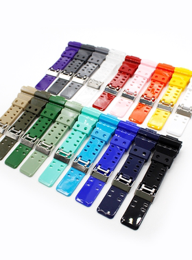 适配卡西欧 GD100 GA1I0 100 120 替换黑金5146树脂亮面表带男款